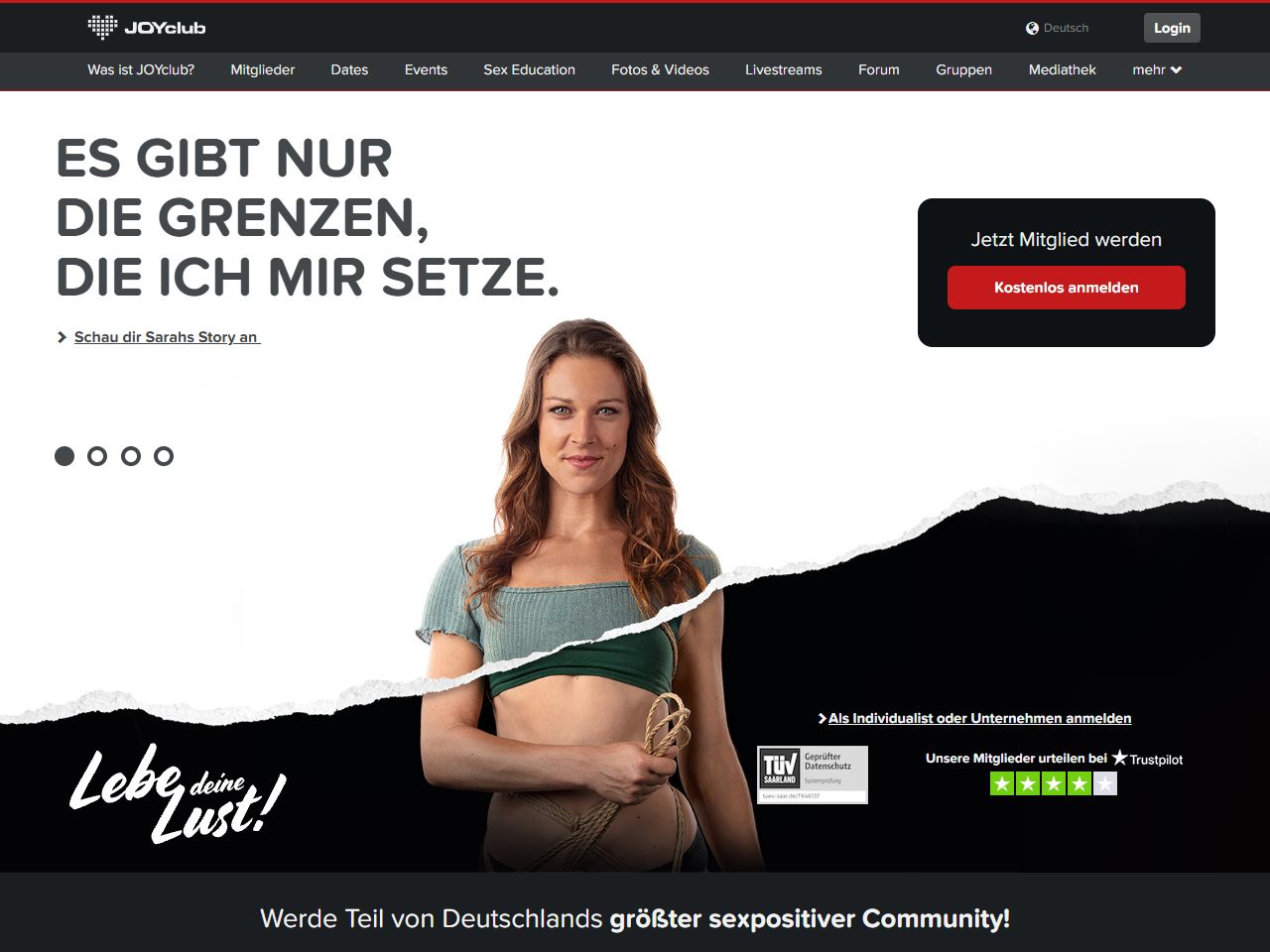 JOYclub Startseite - Online-Dating-Portal im Test 2026