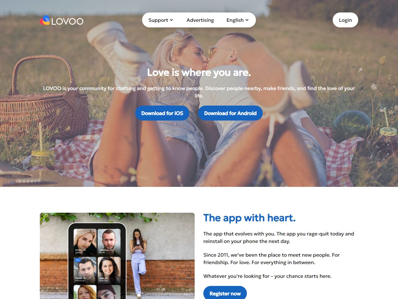 LOVOO Website Screenshot