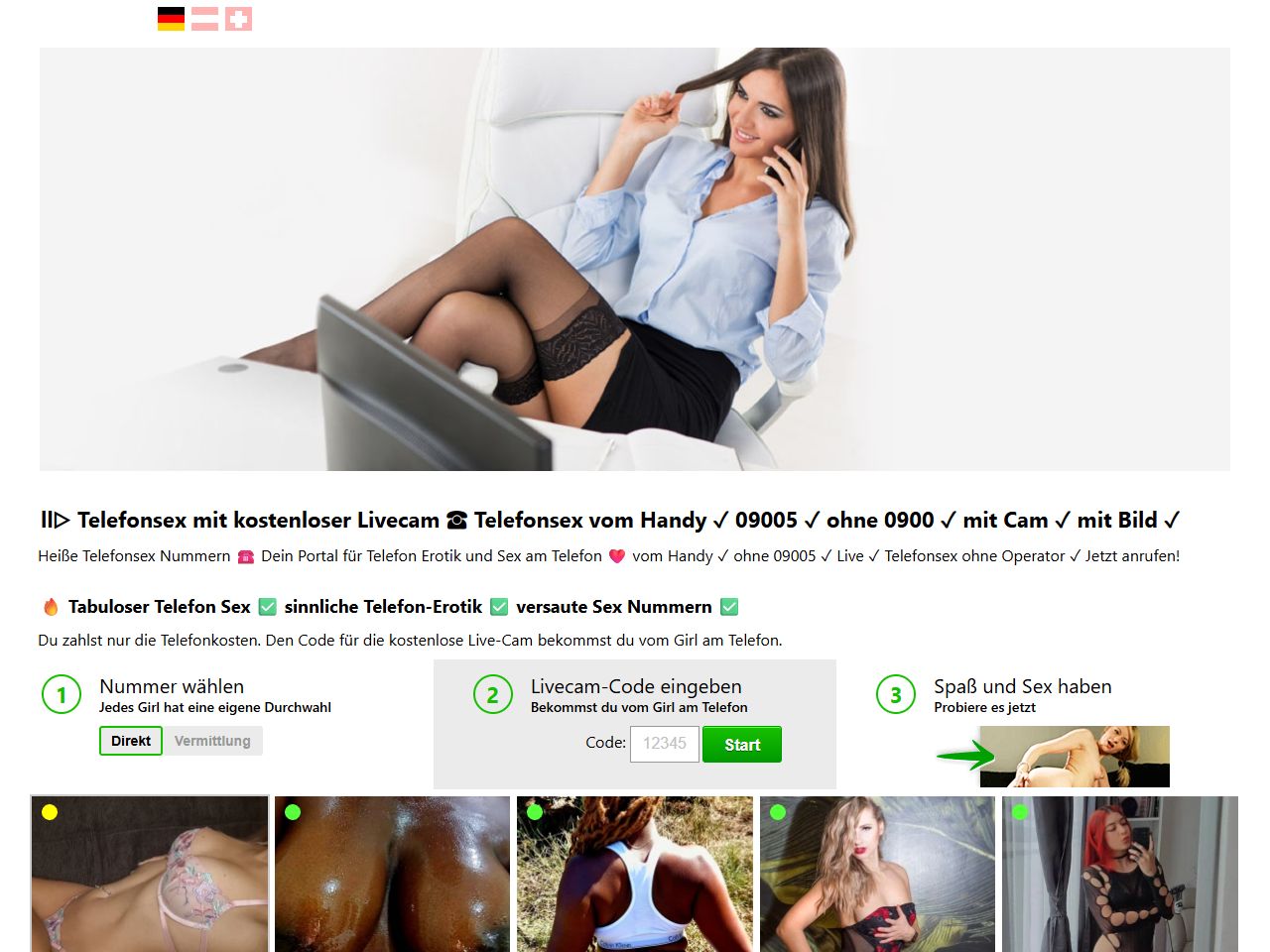 Telefonsex.jetzt Website Screenshot