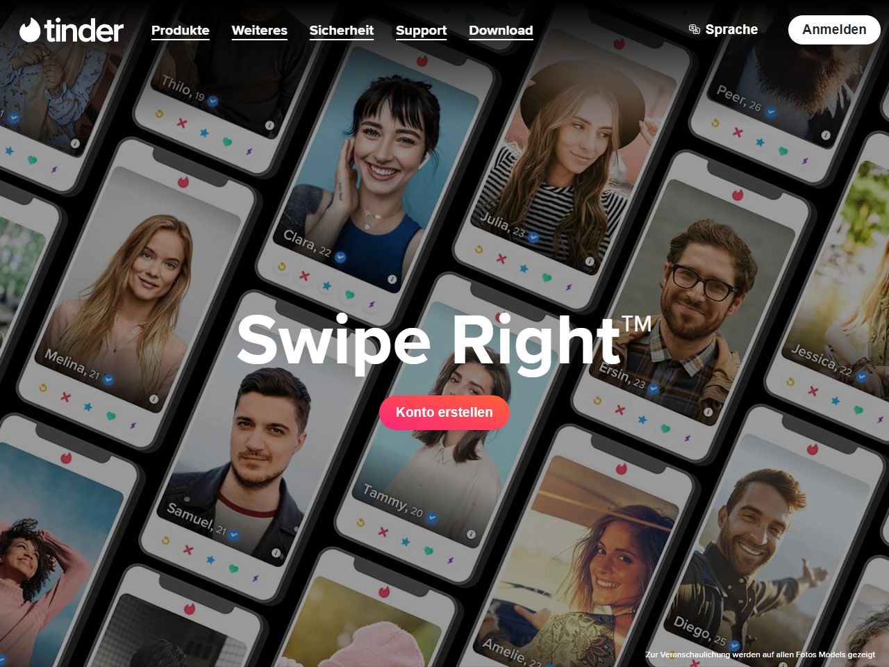 Tinder Website Screenshot